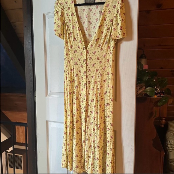 Reformation Yellow Floral Midi Dress - Picture 2 of 4